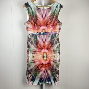 Apanage Femme Sheath Dress‎ Tie Dye Sleeveless Cutout Ramie Womens US Size 8